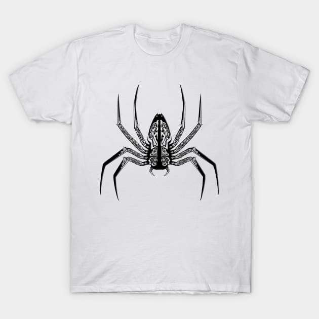 black spider T-Shirt by KHMISSA ART